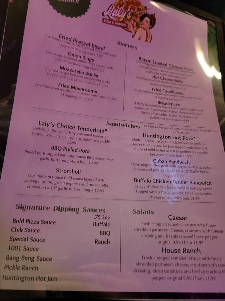 Laly's Pizza And Cocktails Menu image 2