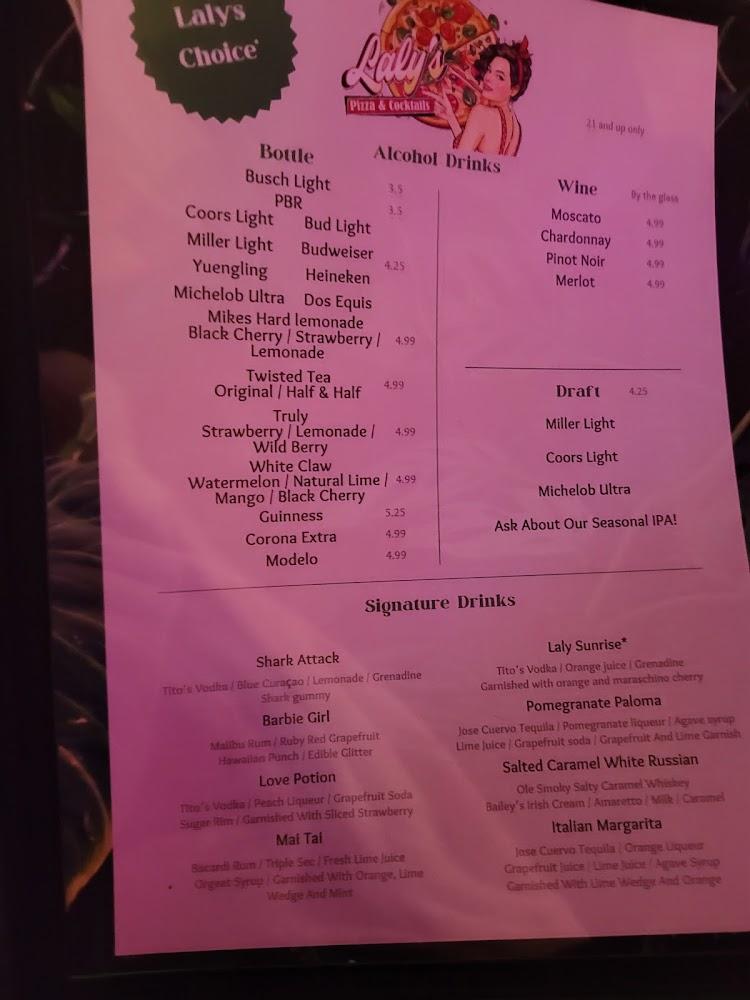 Laly's Pizza And Cocktails Menu image 3