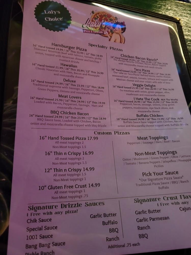 Laly's Pizza And Cocktails Menu image 4